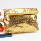 Hand And Women Golden PU Foldable Lady Hand Bag Wedding And Party Hand Bag Women Multifunctional Hand Bag Women