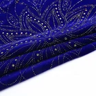 Blue Shiny Velvet Dubai Drop Pvc Blue Dyed Foil Polyester Shiny 5000 Velvet Fabric For Garments