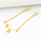 Silk Thread Earings Earrings Design Wedding Earrings Xuping Jewelry 24 K Gold Fashion Zircon Long Wedding Women Silk Thread Earings