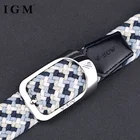 Leather Jean Belts Braided Belts IGM Elastic Stretch Leather Golf Jean Belts Men