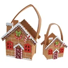 Gift Bag Thank You Manufactory Directly Artificial Christmas House Snowman Pattern Felt Gift Handbags Festival Tote Bag