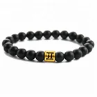 Beaded Bracelet Handmade Wholesale Custom 12 Horoscope Zodiac Signs Handmade Frosted Agate Beaded Bracelet