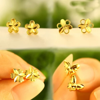 2020 xuping fashion costume druzy 24k gold plated jewelry stud earrings for women, bijouterie saudi gold bijoux jewels