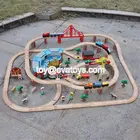 Toy Train Wooden Toy Train New Hottest Educational 70 Pcs Railway Wooden Toy Train Sets For Kids W04C073