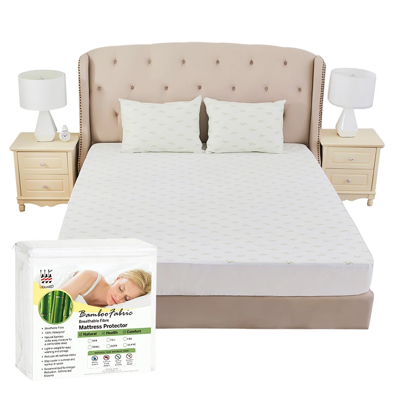 Breathable Fiber Bamboo,Hypoallergenic,Waterproof,Fitted Mattress Protector/Pad 