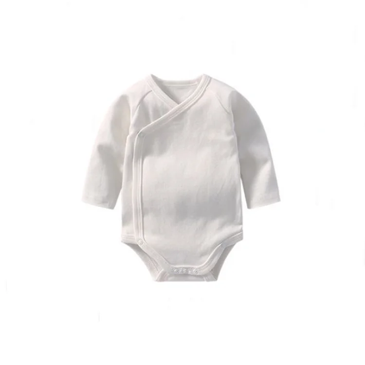 manufacturer Wholesale High Quality Plain Soft 100% Cotton Kimono Blank Romper Baby Kimono Clothes Baby Bodysuit