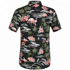 Shirts Summer Men Casual Shirts Factory Custom Printed Men's Flowers Flamingos Casual Aloha Hawaiian Shirts