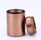 Tea Tin Tea Gold Supplier Sell Round Metal Screw Top Tea Storage Tin