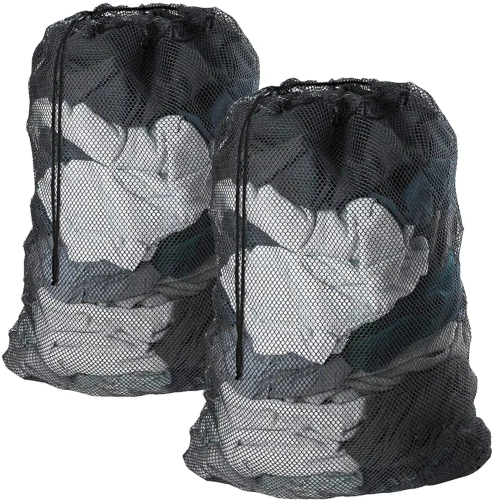 Large Foldable Drawstring Nylon Laundry Bag Dirty Clothes Storage Bag W3C3 
