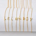 Charm Initial Sterling Silver Silversilver Personalized Charm Gold Sideways Initial Alphabet Letter 925 Necklace Sterling Silver