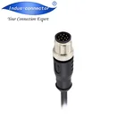 Socket Cable IP67 IP68 A Code Moulded Plug Socket M16 M12 Cordset 12p Connector Cable With Shielded