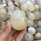 Agate Stone Natural Rock Crystal Eggs Polished White Agate Stone Egg