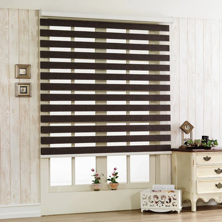 TONGTONG Day And Night Blinds Zebra Roller Blinds Curtains Double Translucent or Blackout Vision Curtains For Windows And Doors Gray 75 150cm
