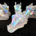 Wholesale Angel Aura Crystal Dragon Skulls Electroplating Colorful Aura Quartz Dragon Head