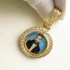 Pendant Iced Out Iced Out Custom 18k Gold Plated Spinning Picture Pendant