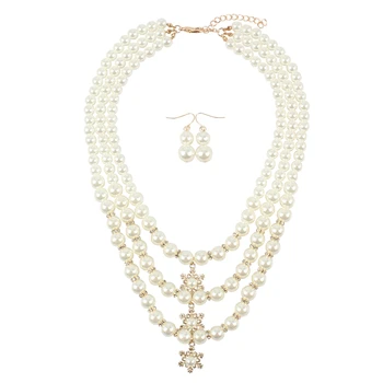 Fashion Women Newest pearl necklace set pearl necklace costume jewelry