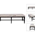 Table Seat Living Room Fabric Coffee Table Long Ottoman Seat