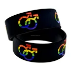Pride Silicone Wristband Promotion Gift Printed Gay Pride Silicone Wristband With Rainbow Color Bracelet For Gay Pride