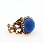 Ring 2021 Various Adjustable Antique Gold Plated Alloy Crystal Color Change Magic Mood Stone Ring Jewelry For Women