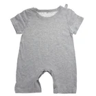 Baby Clothes Baby Clothes Factory Wholesale Custom Organic Cotton Plain Grey Summer Baby Clothes Boy Romper