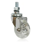 Wheel Thread 50mm 2 Inch Transparent PU Silicon Swivel Caster Clear Wheel Gel Castor For Furniture With Thread Stem
