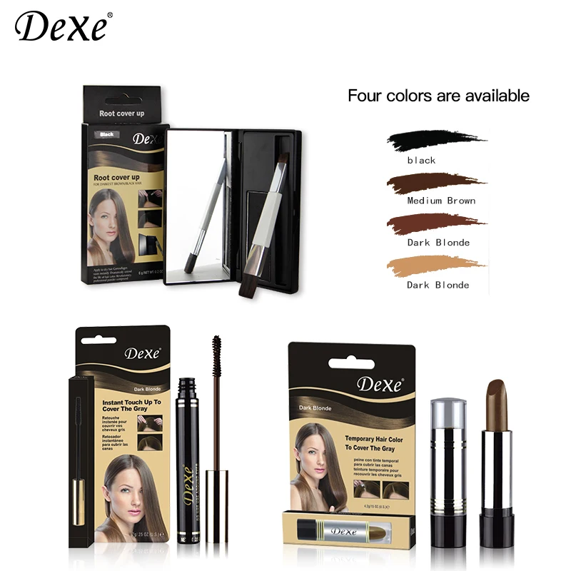 Root touch up of amazing wow effect with makeup brush hair dye combs for hair color dye