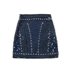 Skirt Short Glitter Skirt Knee Length Bodycon Side Zipper Skirt Ladies Sequin Mini Short Glitter Skirt