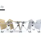 Table Desk Executive Meeting Room Guest Room White Modern Design Folding Movable Training Table Desk With Wheel For Sale