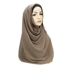 Hijab Newest Crumple Design Bubble Chiffon Material Beading Hijab
