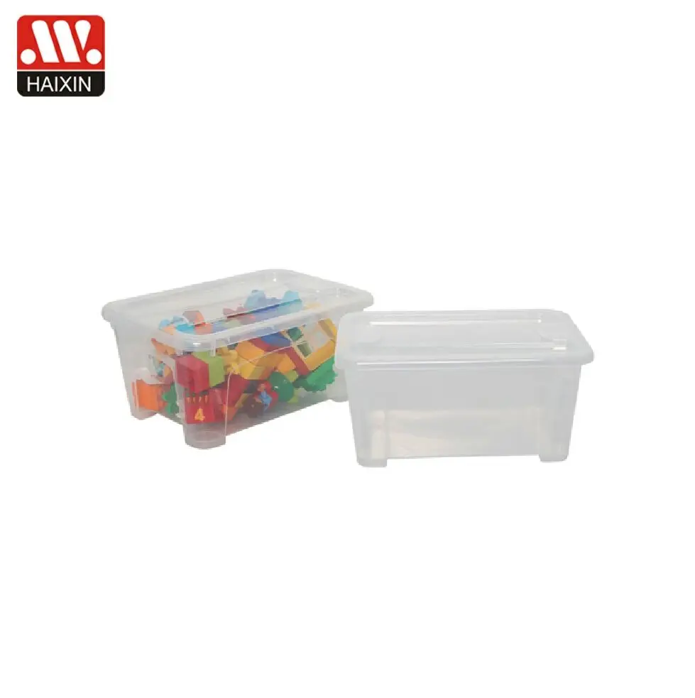 Factory direct price 21L box transparent container home organizing storage bins plastic with lid for clothes