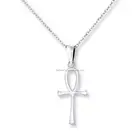 Sterling Silver Pendant Silver Wholesale Simple Jewelry 925 Sterling Silver Plain Ankh Cross Pendant Necklace