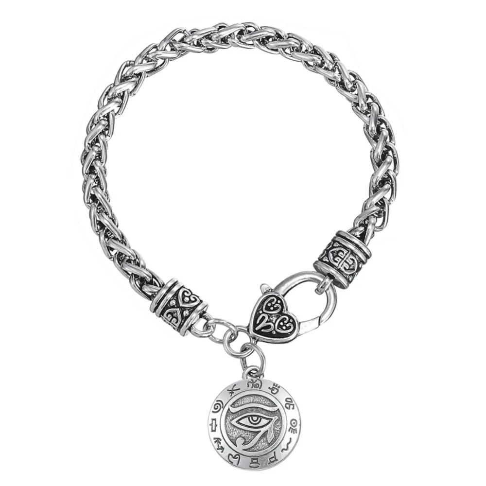 Egyptian Symbol Circle Pendant Bracelet 