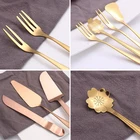 Wedding Server Set Stainless Steel Pizza Pia Cream Wedding Cake Server Knife Fork Spoon Set