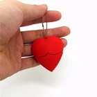 Heart Drive Pen Pen Pen Drive Novelty Red Heart Shape Pvc Cartoon Usb 2.0 Flash Drive 8Gb 16Gb Usb Pen Drive With Keychain Custom Logo