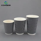 Ripple Paper Coffee Cups Paper Hot Sell Popular Coffee Drink Ripple Wall With PE 20oz Custom Design Paper Cups