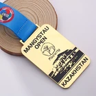 Gold Plated The Medals Huanhai Factory Custom Sport Shiny Gold Plated Character Soft Enamel Karate WKF Medal