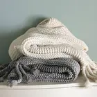 Blanket Cotton 100%cotton Knit Blanket White Plaid Throw For Sofas Cotton Knit