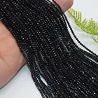 Black Spinel Beads 2mm 3mm 4mm Natural Black Spinel Faceted Loose Round Beads