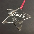 Christmas Decoration Star Shape Star Personalised Clear Acrylic Christmas Decoration Bauble With Star Shape