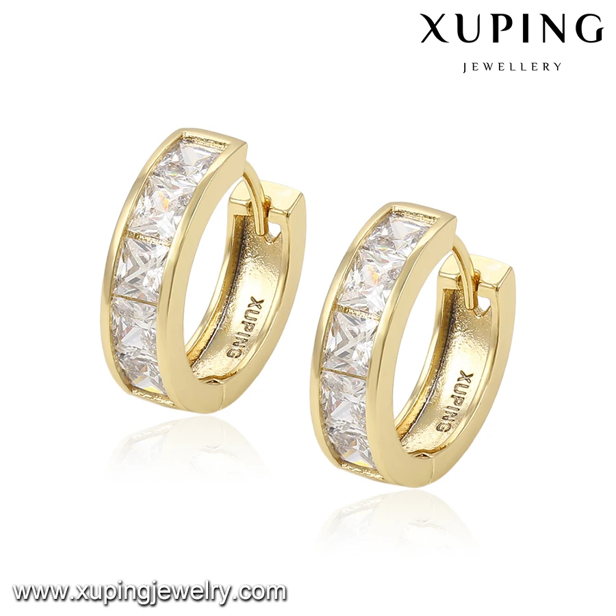23267 xuping manufacturer women luxury accessories fashion gold jewelry wholesale 14k gold plated hoop earrings jewelry