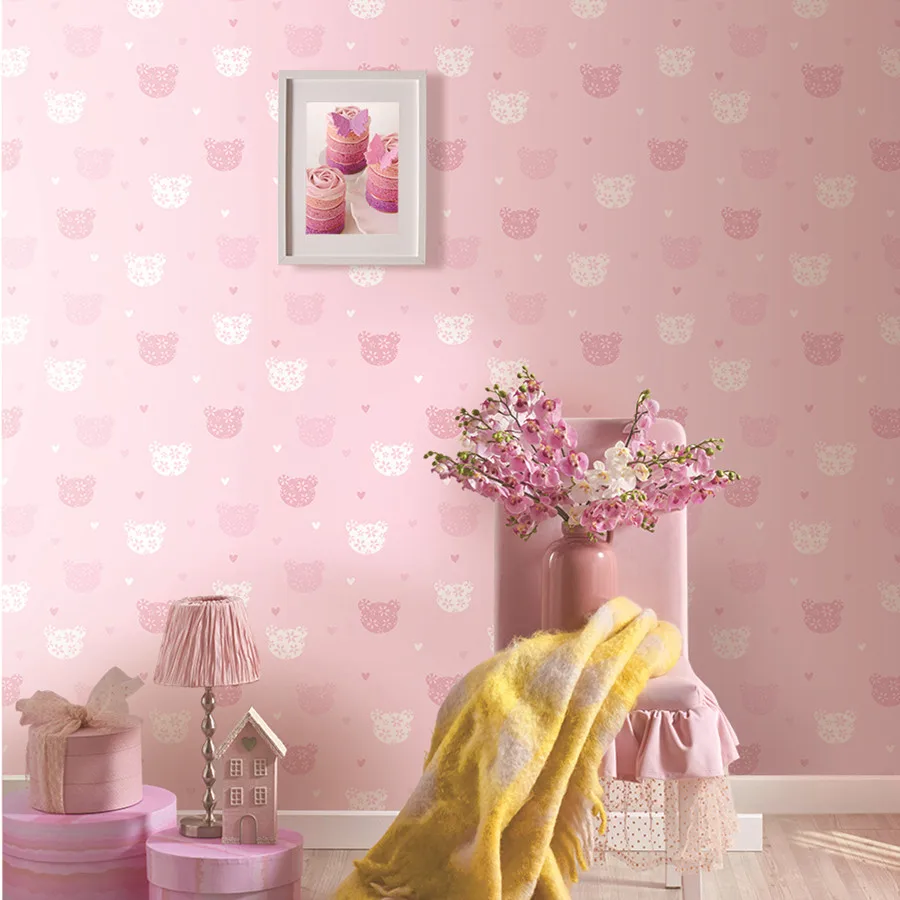 Pink Lovely Design Non-woven Bedroom Wallpaper For Girls - Buy Wallpaper  For Girls,Pink Wallpaper,Bedroom Wallpaper For Girls Product on 