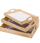 Wooden And High Quality 3 Sets Wooden Serving Tray For Storage Vegetables And Fruits
