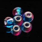 rainbow large hollow gradual change spherical glass beads