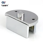 Glass Clip Holder Round Wall Mounting Fixing Shower Room Glass Clip Holder Zinc Alloy Door Clamps