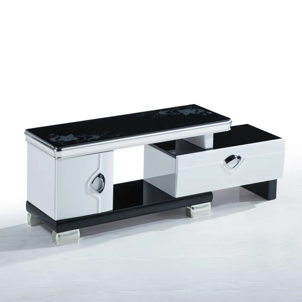 Hot sale popular white with drawers TV bench