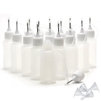 15ml Steel Needle Plastic Dropper Bottle Tip Glue Bottle with Funnels