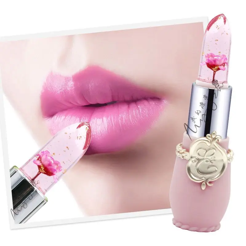 gold foil flower color changing lipstick