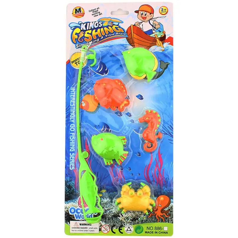 ZQX256 Toy Magnetic Baby Bath Game Fishing Toy Kids Plastic Rods Fishing Rod Toy Set