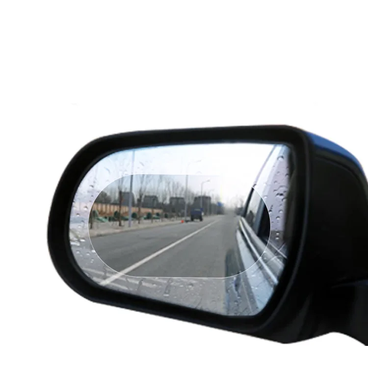 2pc Car Mirror Clear Anti Fog Rear View Window Protective Waterproof Sticker 
