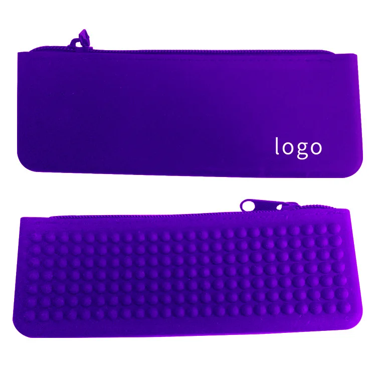 Wholesale Creative Stationery Silicone School Pencil Case with Round Shape Spot